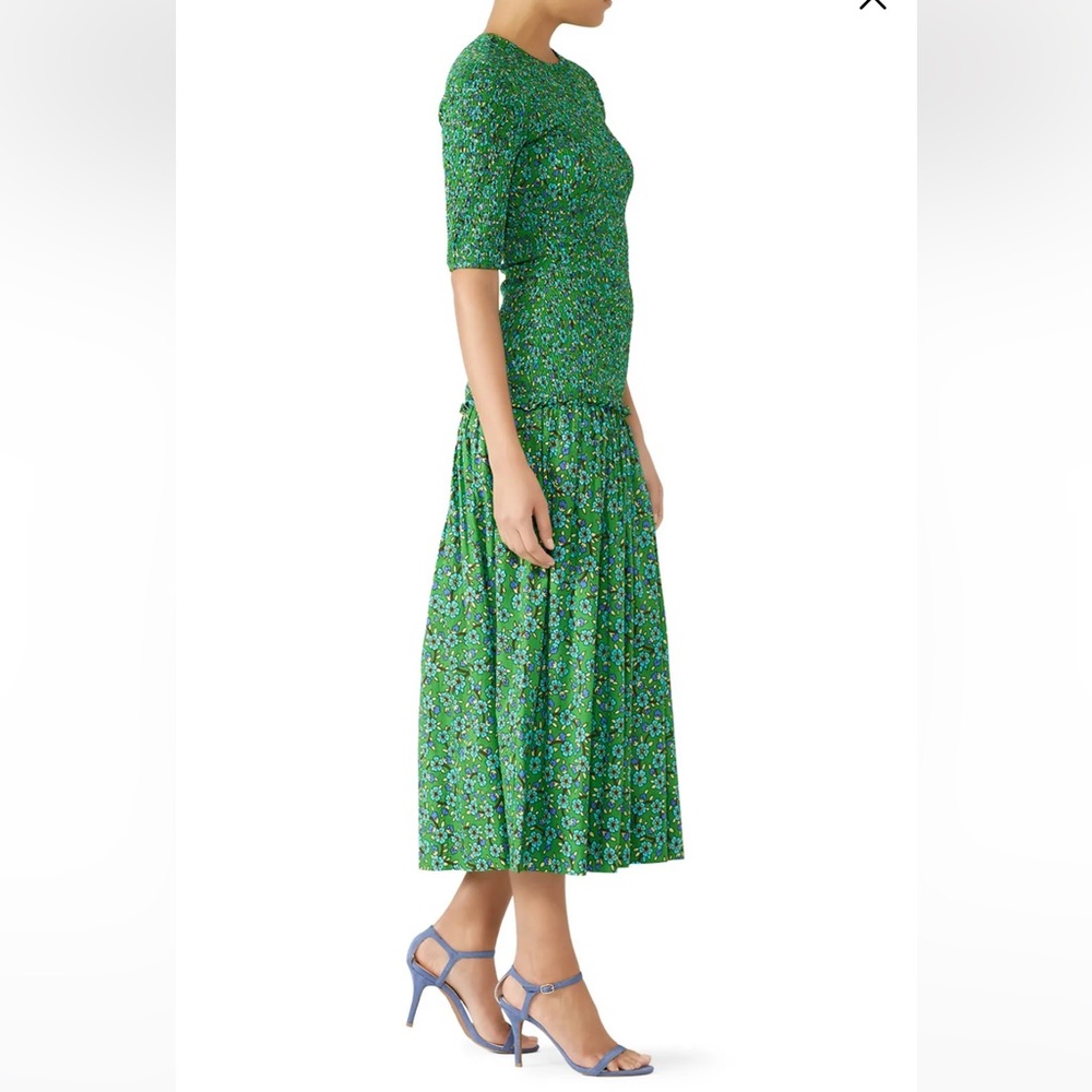 RHODE Zola Floral Print Midi Dress